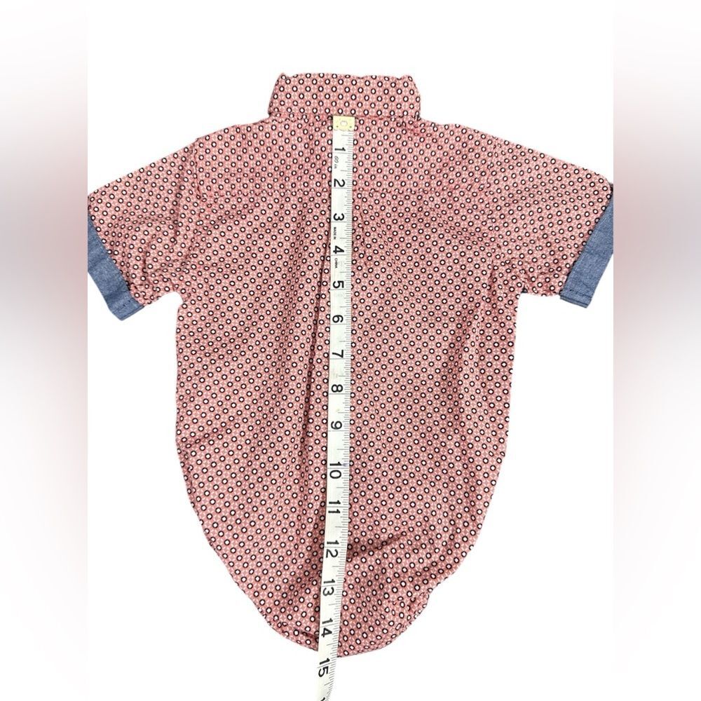 Ben Sherman Baby Boy Romper Bow Tie Geometric Print Red Blue 6-9 Months Dressy - Picture 7 of 10